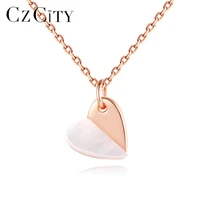 czcity pendant necklace for women heart shape 925 sterling silver romantic fine jewelry dating christmas gift bijoux sn 488