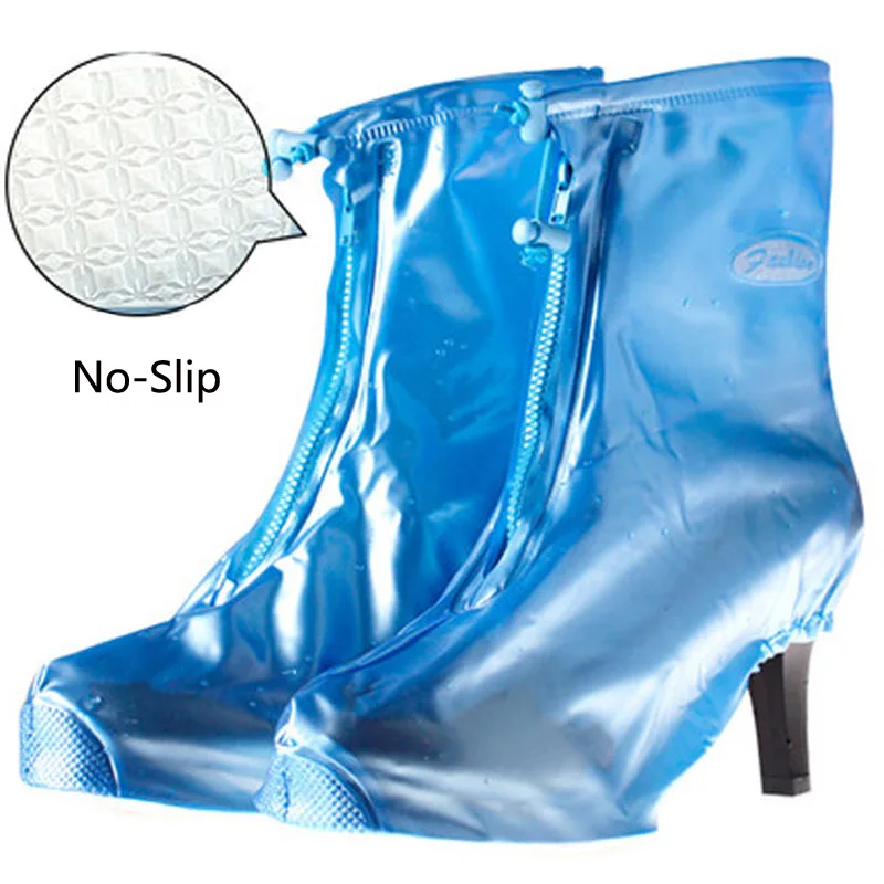 

1 Pair Summer High Heeled Rain Shoes Cover Waterproof Rainproof Outdoor Sport Bicycle Slip-resistant Rain Overshoe Covers Women