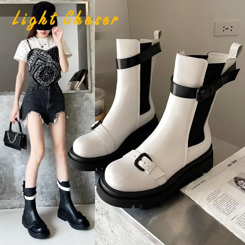 New Luxury Chelsea Boots Women Ankle Boots Chunky Winter Shoes Platform Ankle Boots Slip On Chunky Heel Bv Boot Brand Designer