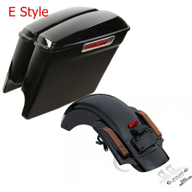 Мотоцикл " Расширенный седельная сумка CVO заднее крыло для Harley Touring Street Glide Road King Road Glide - Цвет: E Style