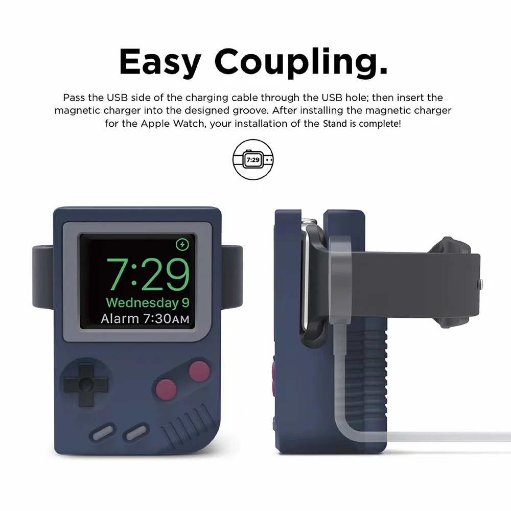 

Retro Silicone Charge Stand Holder Station Dock for Apple Watch SE 6 5 4 3 42mm 38mm Charging Docking Desktop Holder for IWatch