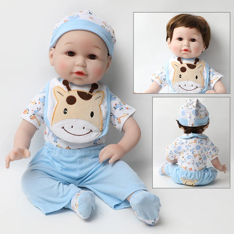 Реалистичная силиконовая кукла-младенец 56 см одежда со слоном игрушки на день