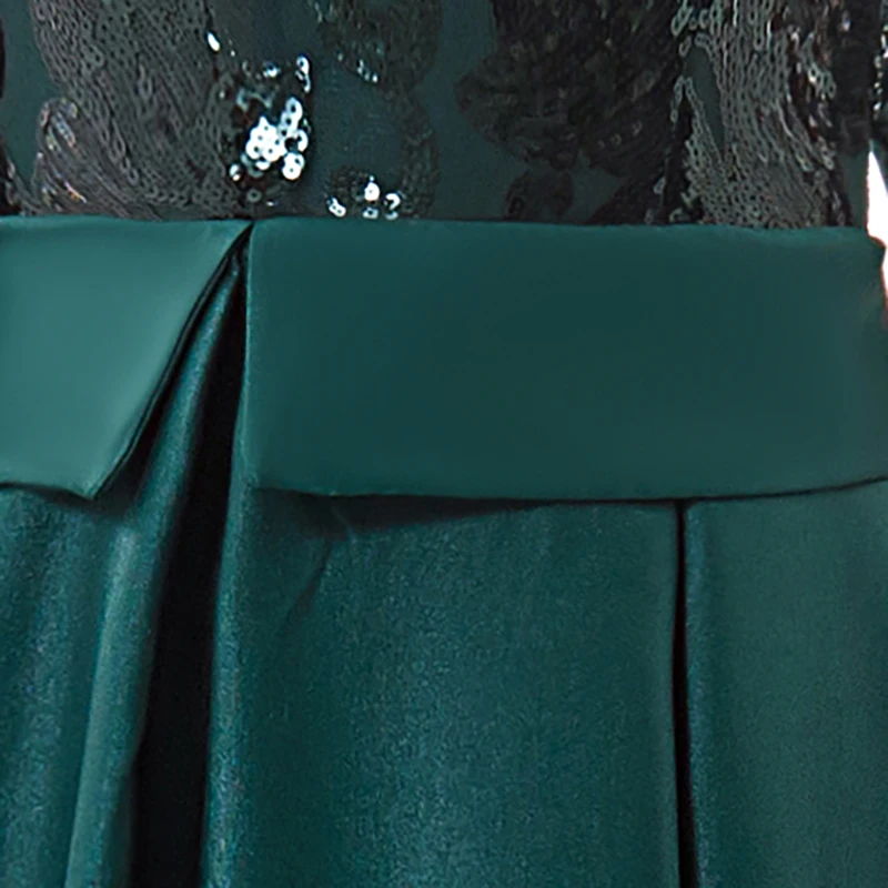 

Green Evening Dresses O-Neck A-line Floor-length Three Quarter Sleeves New Sequined Plus size Customized Woman Formal Dress A185