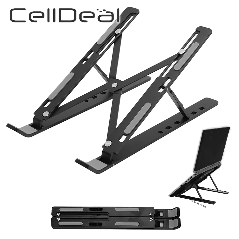 

Подставка для ноутбука Складная регулируемая, алюминиевый держатель для монитора охлаждения, дорожный кронштейн для офиса и планшетов