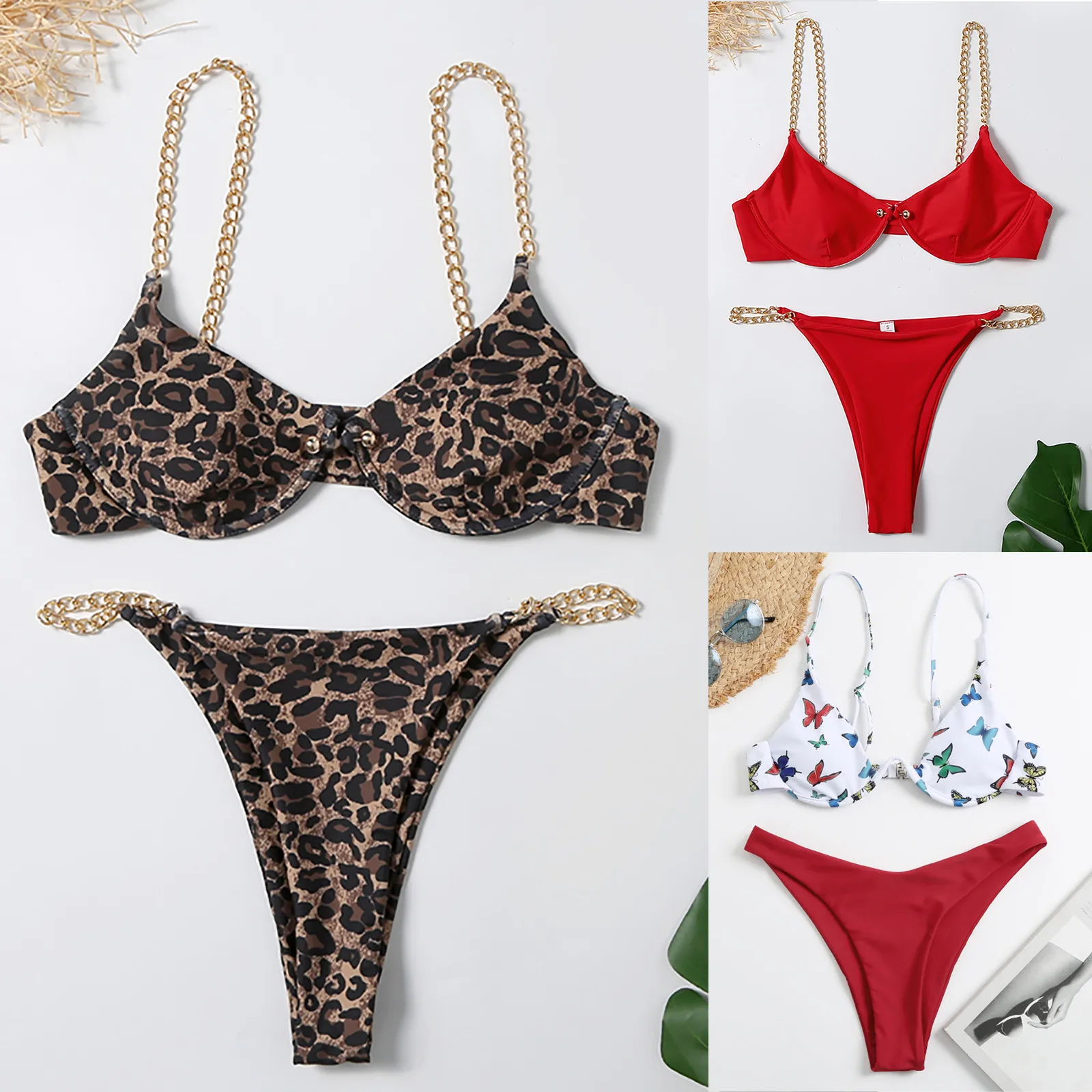 

Women's Female Sexy Swimsuit 2021 High Waist Split Bikini Set Two Piece Swimsuit Bathing Suits Bather Beachwear badpak meisje E2