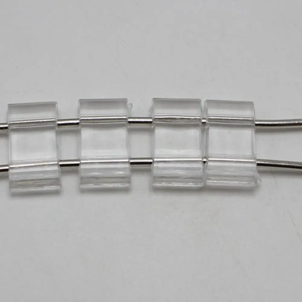 100 прозрачные акриловые Квадратные бусины с 2 отверстиями 18x9 мм|2-hole beads|beads beadsbeads