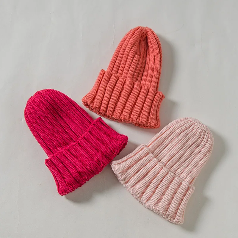 

Winter Hats for Kids New Beanies Knitted Fluorescent Hat Baby Girls Autumn Child Beanie Caps Warmer Bonnet Casual Cap