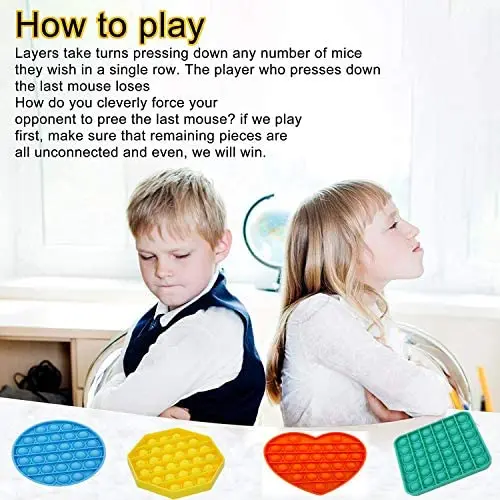 

4 Pieces of Push Bubble Sensory Decompression Toys Relieve Stress Silicone Stress Squeeze Silicone Anxiety Toys