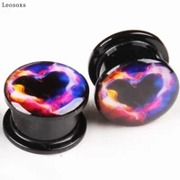 leosoxs 2pcs new hot oil drop ear expander acrylic ear expander piercing jewelry