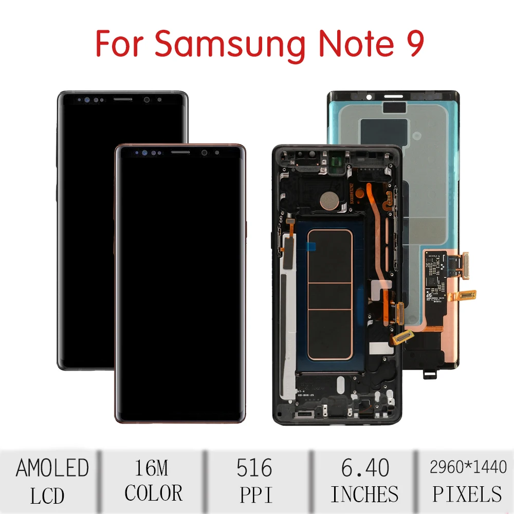 Оригинальный чехол для SAMSUNG Galaxy Note 9 ЖК дисплей с сенсорным экраном дигитайзер в