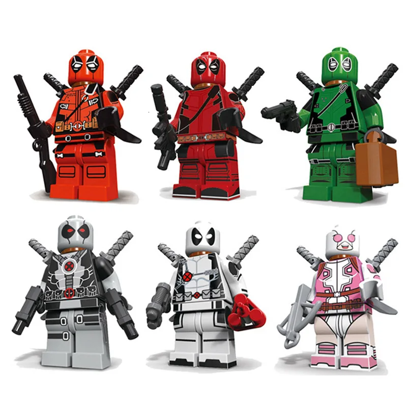 Decool 0256-0261 6 шт./лот блоки Marvel Movie Super Heroes Deadpool строительные кирпичи Обучающие