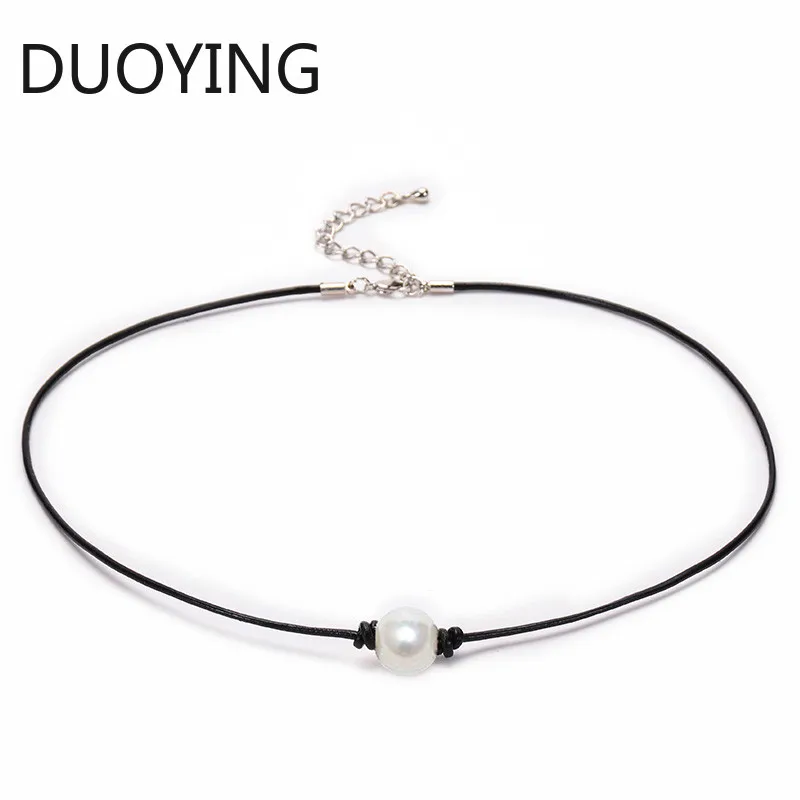 Ожерелье чокер из натурального жемчуга для девочек колье белого цвета ожерелье