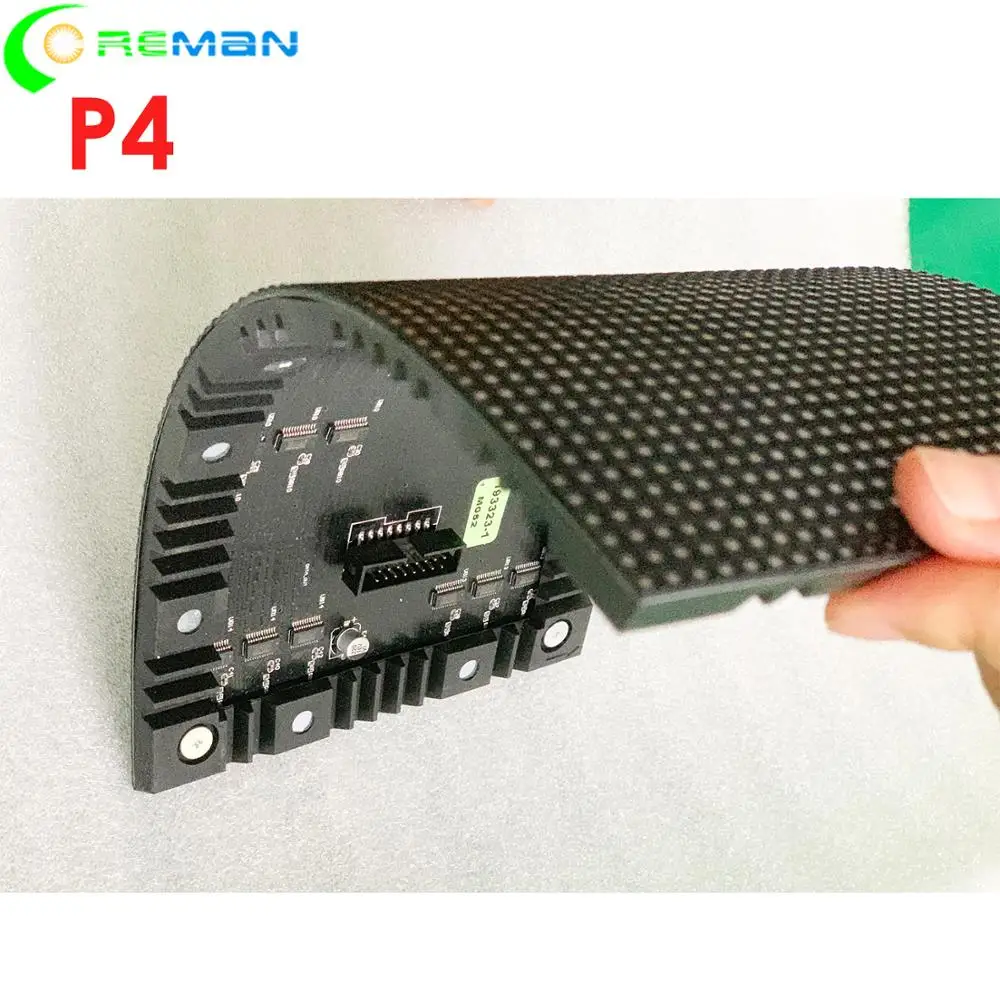 AliExpress хорошая цена мягкий светодиодный модуль, светодиоды matrix p4 32x64 128 мм x 256 мм, внутренний круглый мягкий светодиодный видео настенный модуль p3 p4