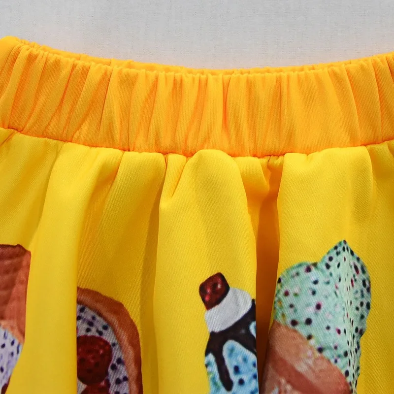 

Girl Clothes Set jojo siwa Kids ice cream Print Short sleeve Sweatshirt+vest Short skirt Outfits Toddler Tracksuit jojo Clothing