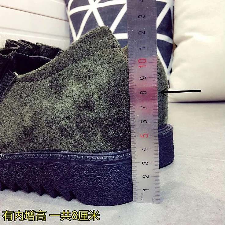 

Really Fox Fur Elevator Plus Velvet Plush Velvet Women's Anti-slip Soft-Sole Autumn and Winter Slanted Heel Woman Moccosins