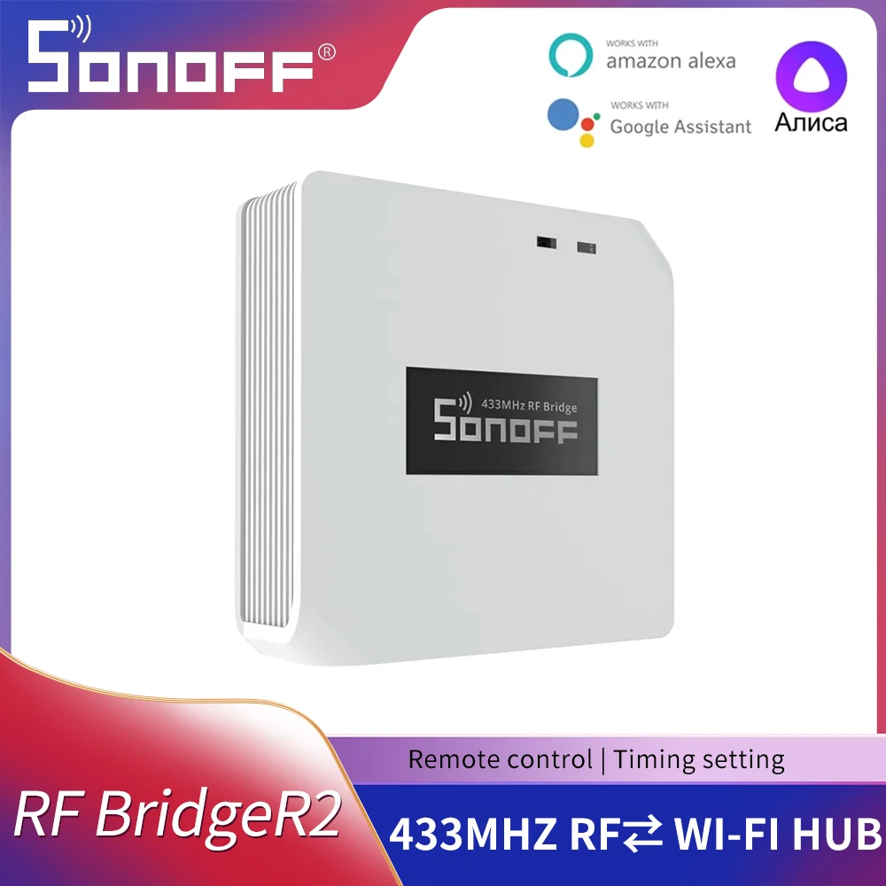 

Sonoff RF Bridge R2 433MHz WIFI HUB RF Remote Control Timing Setting Wireless Gateway Smart Home Automation Module RF BridgeR2