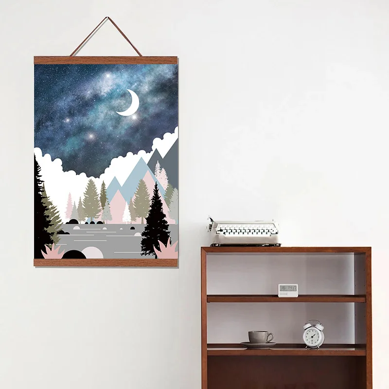 

Night Landscape Posters and Prints Painting Wall Art Decorative Hangings Art Scrolls Painting for Living Room Home Decor