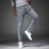 denim trousers korean style men 2021 new stretch jeans pencil pants breathable basic casual hot sale