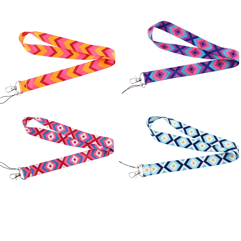 

10pcs/lot J2938 Art Bohemia rhombus Neck Straps Lanyards For Keys ID Card Mobile Phone USB DIY Badge Holder Geometry Lanyard