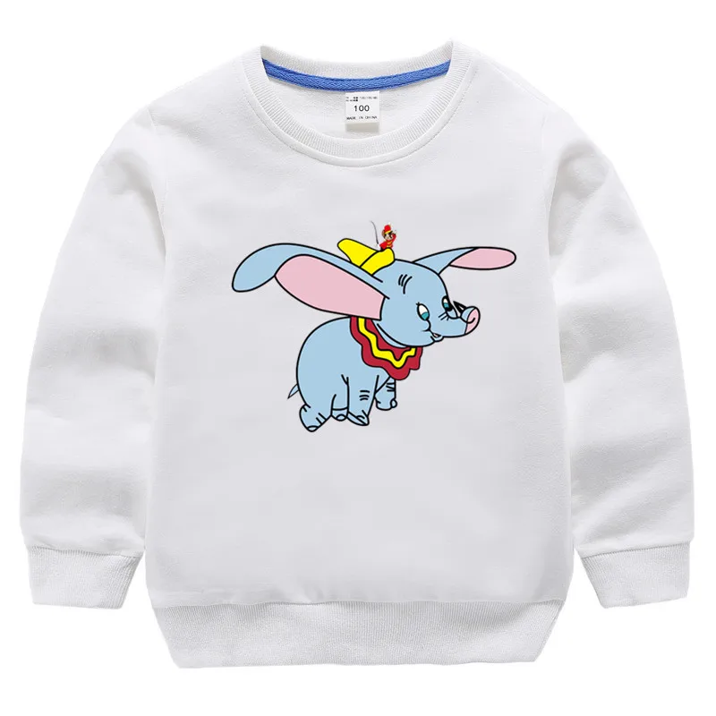 Детские хлопковые толстовки с капюшоном принтом Dumbo хлопковый пуловер для
