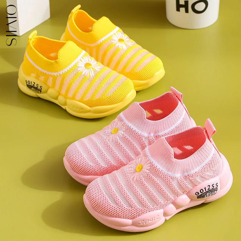 

Summer New Cotton Mesh Kids Shoes Slip-on Girls Shoes Sneakers Soft Rubber Sole Solid Color Children Casual Shoes Boys Girls