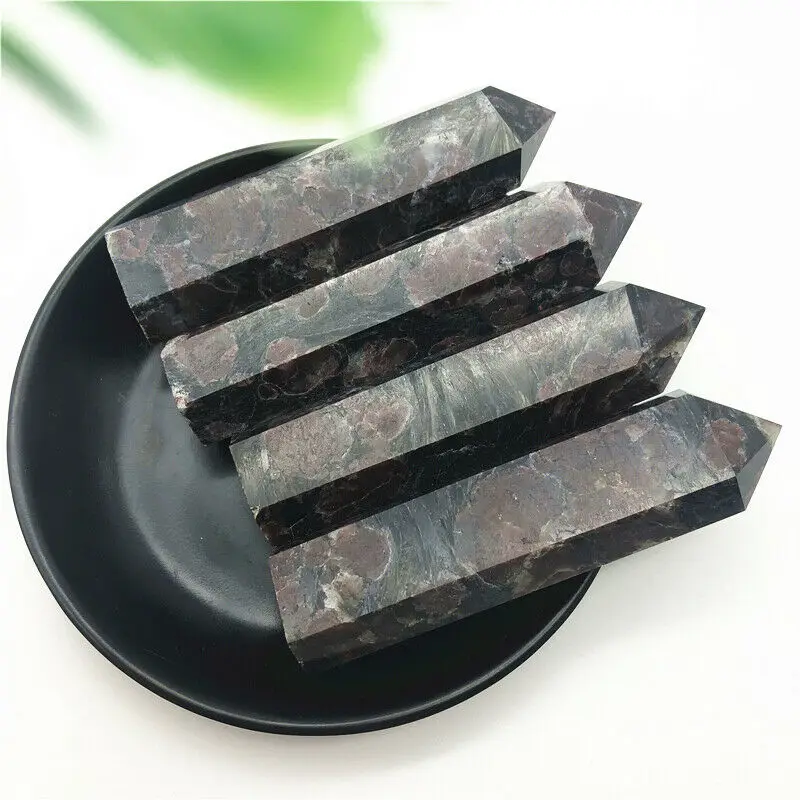 4 размера натуральный гранат кристалл обелиск кварцевый палочка точечные