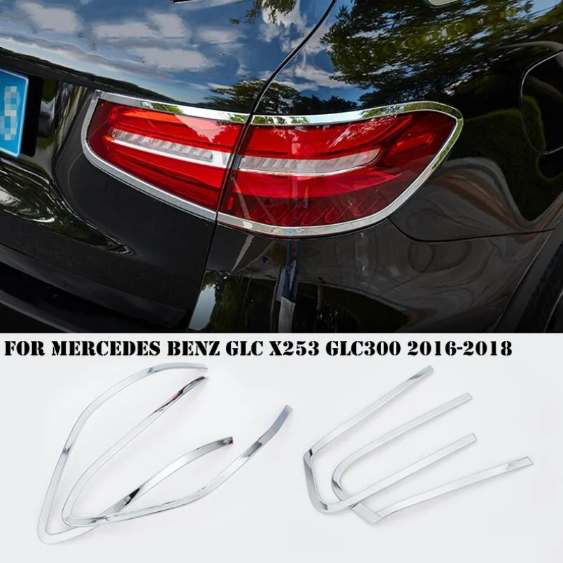 

Аксессуары для Mercedes Benz GLC X253 GLC300 2016 2017 2018 ABS яркий задний фонарь рама лампы обшивка 4 шт.