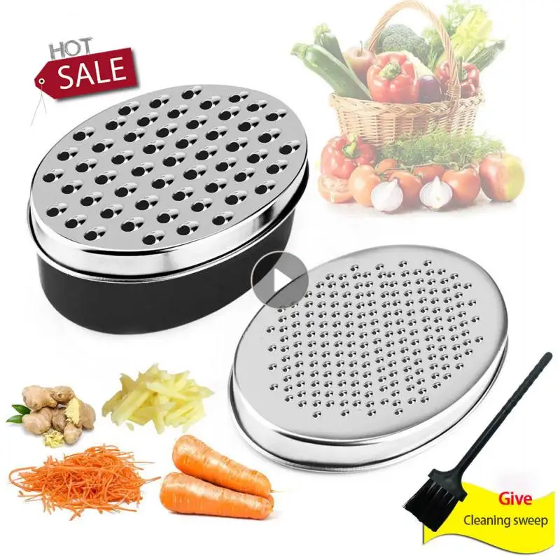 

Cheese Grater Easy Clean Kitchen Oval Box Stainless Steel Slicer Container Fruits Multifunctional Vegetables Practical Quick New