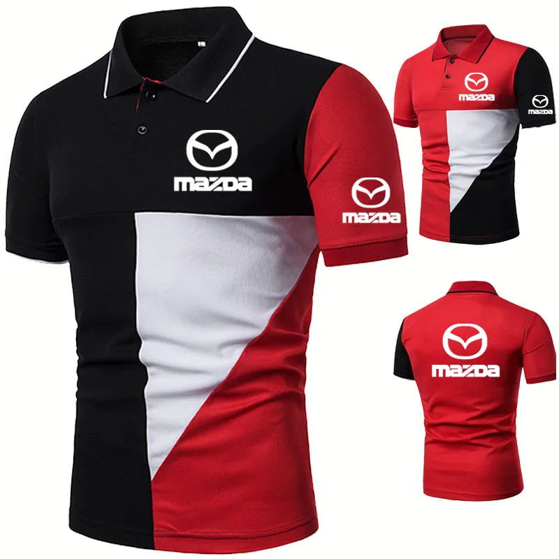 

Summer Fashion Men's short sleeve Mazda Car Logo Printing Casual Cotton POLO shirt Fashion High Quality Men's POLO shirt V