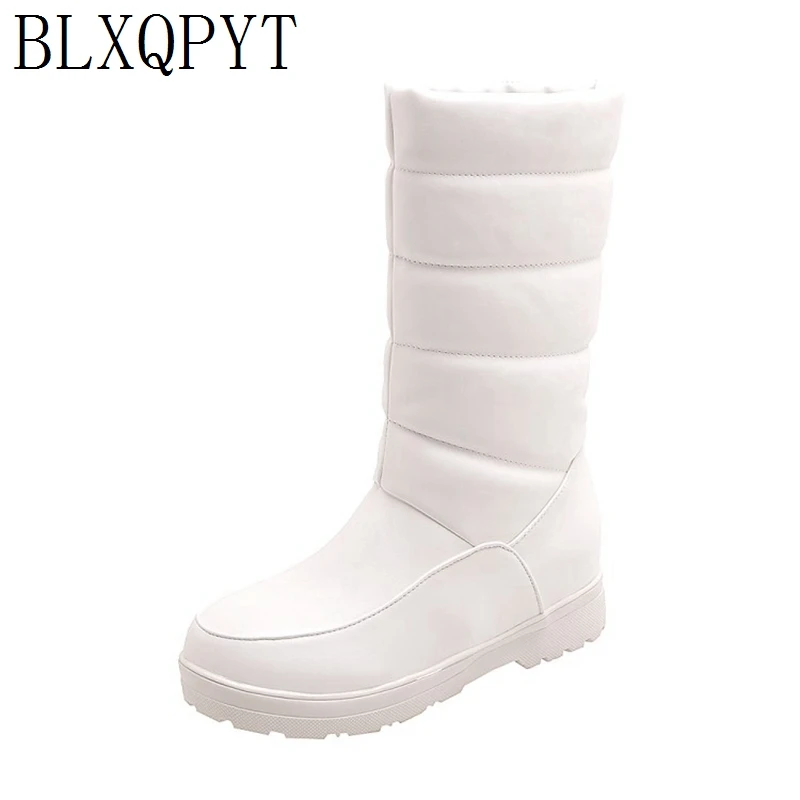 BLXQPYT/большие размеры 33 50 Зимние теплые плюшевые сапоги до колена женские удобные