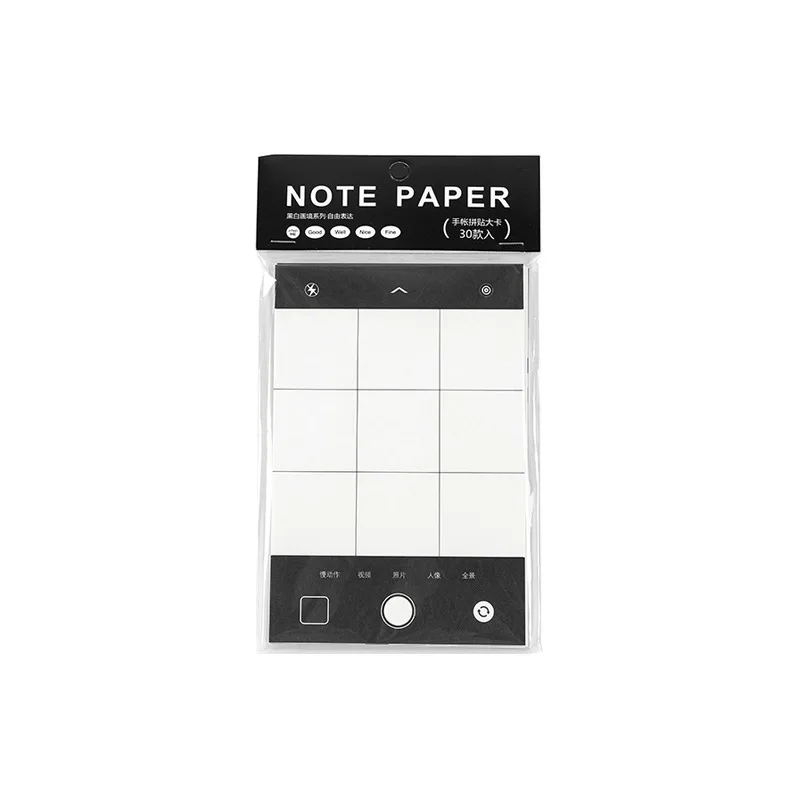

Mohamm 30 Sheets Memo Pad Black And White Simple DIY Decoration Message Card