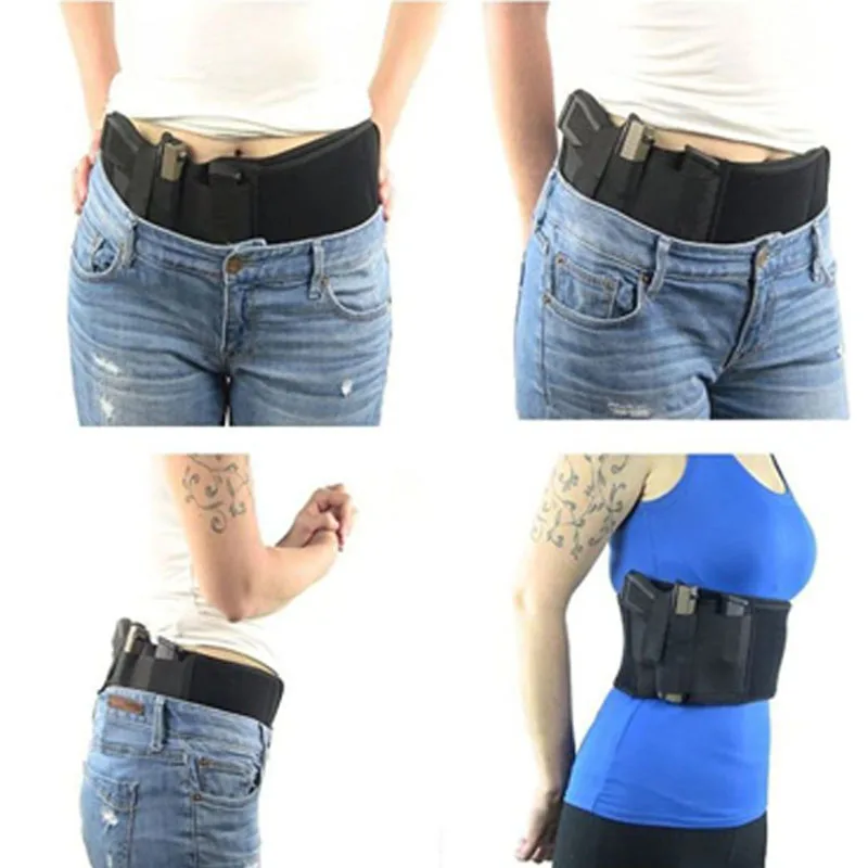 

Tactical Belly Band Holster Right Left Hand Gun Pistol Glock Waist Support Belt Pouch Police War Battle Outdoor Hunting Girdle