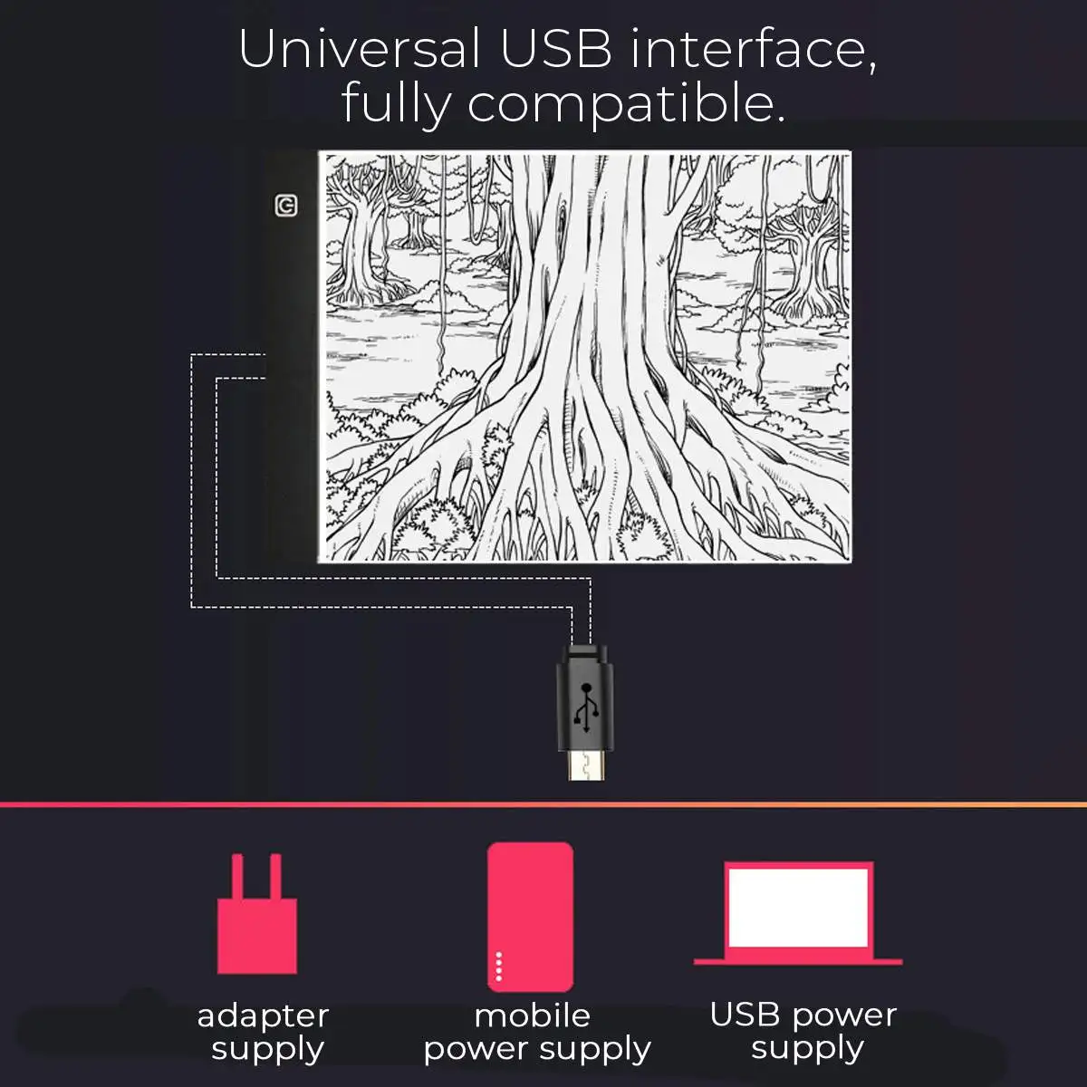 

Adjustable LED Drawing Tablet Copy Board A4 Stepless Dimmable LED Light Painting Pad Graphics Artist Thin Art Stencil Drawing
