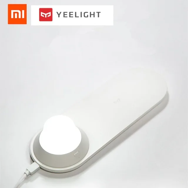 White Xiaomi Yeelight Беспроводной Зарядное устройство с светодиодный ночник магнитное притяжение Быстрая зарядка для iPhone Samsung huawei для телефонов Xiaomi - Цвет: White