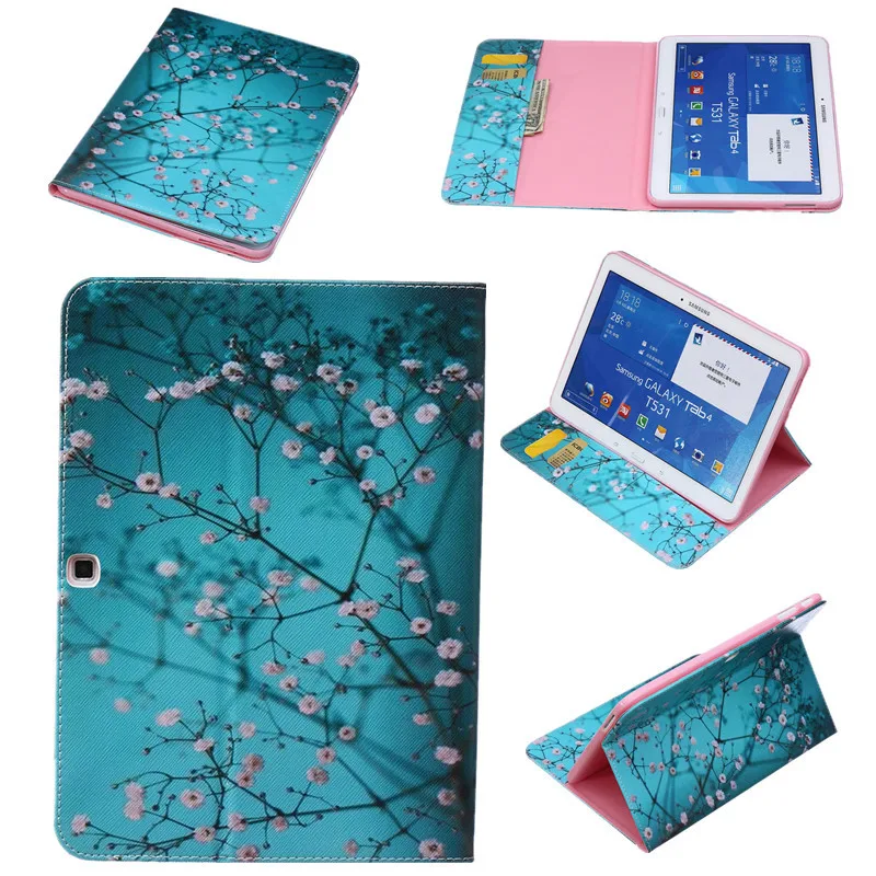 Тонкий чехол книжка из искусственной кожи с рисунком совы бабочки цветов для Samsung