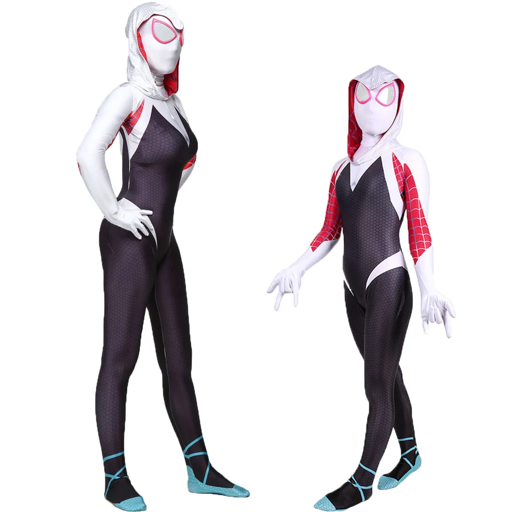 Женская одежда с аниме-фантазией маска паука синий зентай для взрослых и детей