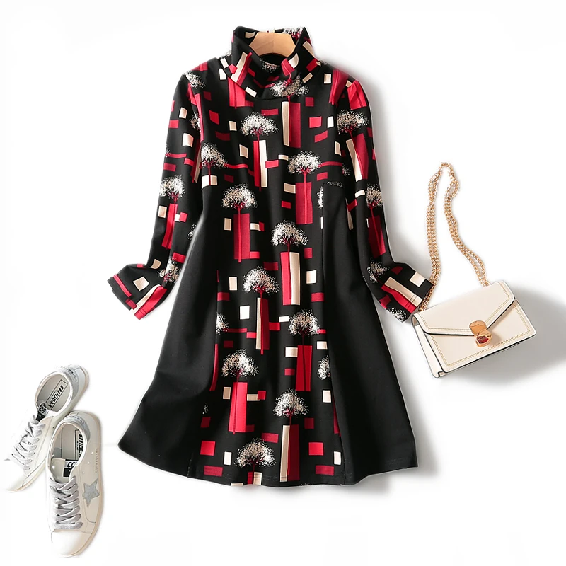 Широкий воротник цветной блок геометрический узор эффект верхней части тела