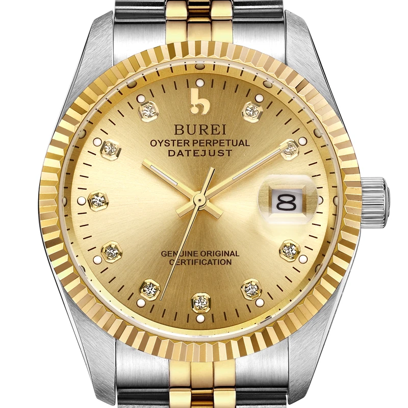 BUREI 5003 Switzerland часы мужские роскошные брендовые oyster perpetual datejust Miyota автоматические механические золотые relogio Masculino