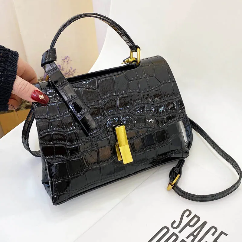 

Brand Handbag Leather Crossbody Flap Bags For Women 2021 Trendy Handbag And Purses Stone Pattern Leather Shoulder Bags