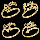 Кольца с именем на заказ, регулируемые кольца из матовой нержавеющей стали на заказ, Женские Ювелирные изделия, уникальные свадебные подарки