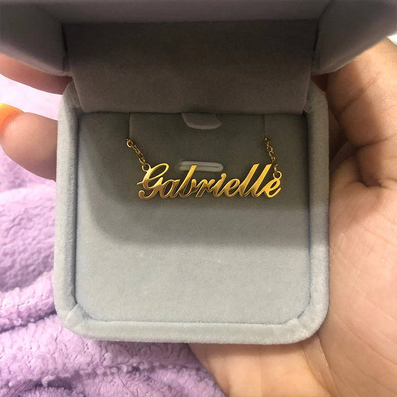 Рождественский Подарок Золотое имя кулон ожерелье для женщин мужчин ювелирные