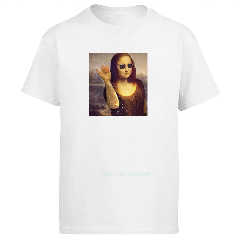

Mona lisa funny t shirt for men graphic t shirts short sleeve t-shirts O-neck T-shirt Harajuku Streetwear Summer Men's clothing