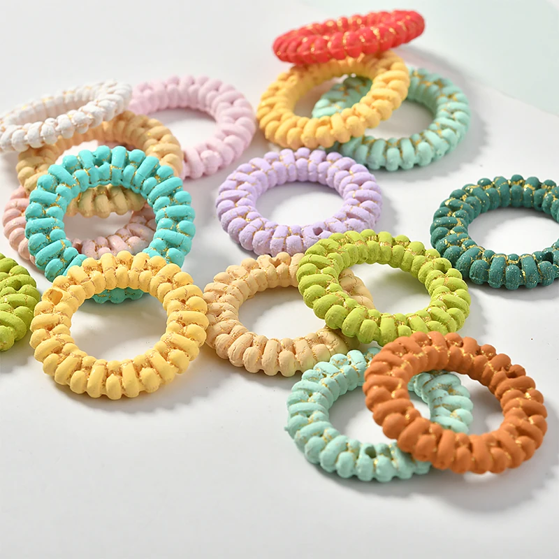 Цвет имитация ручной работы ротанга эффект смолы золото полые Круглый Кулон diy