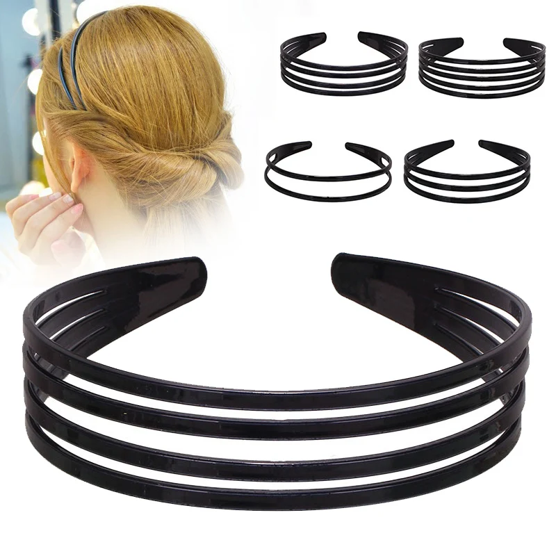 Женская двухслойная повязка для волос 1 шт. пластиковая Мягкая на голову с двумя