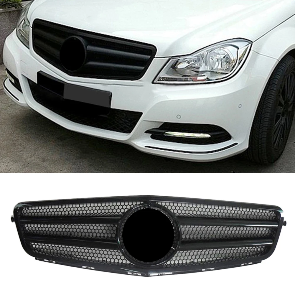 Передняя решетка для автомобиля Mercedes Benz W204 C CLASS C63 C250 C300 C200 C350 2007 2012 2013 2014 глянцевый
