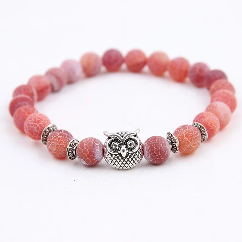 Энергетический выветривающийся Агаты чакра браслет Йога Аксессуары с совами