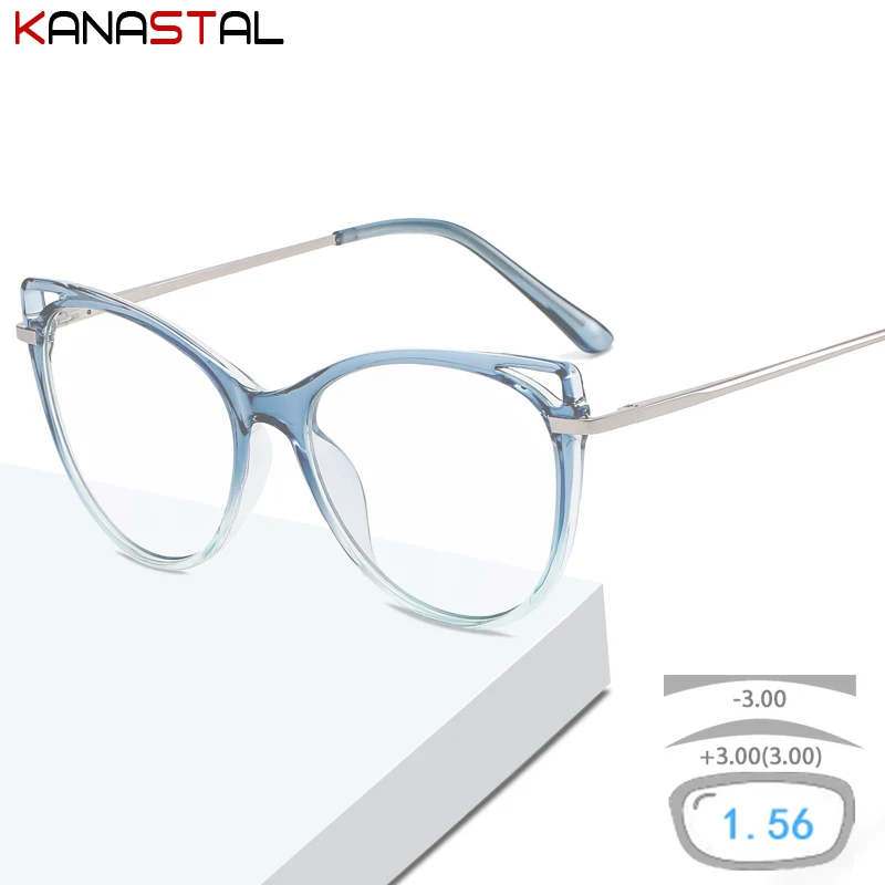 

Women Blue Light Blocking Glasses Myopia Hyperopia Reading Glasses Eyeglasses Frames TR90 Metal CR39 Lens Prescription Eyewear