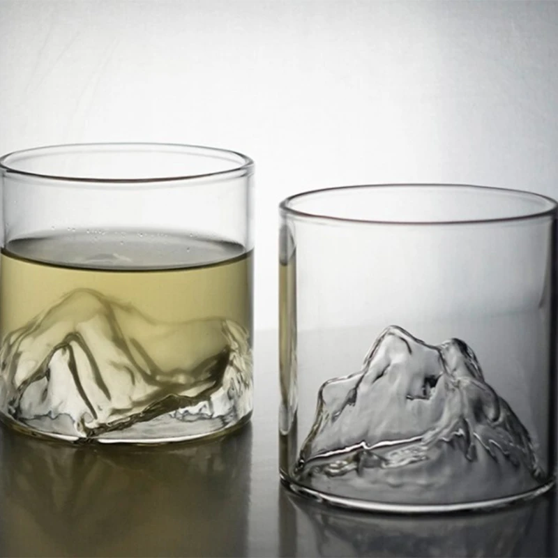 Wine Cup 3D Mountains Japanese Whisky Glasses Old Fashioned Whiskey Rock Glass Material Cocktails Cups | Дом и сад