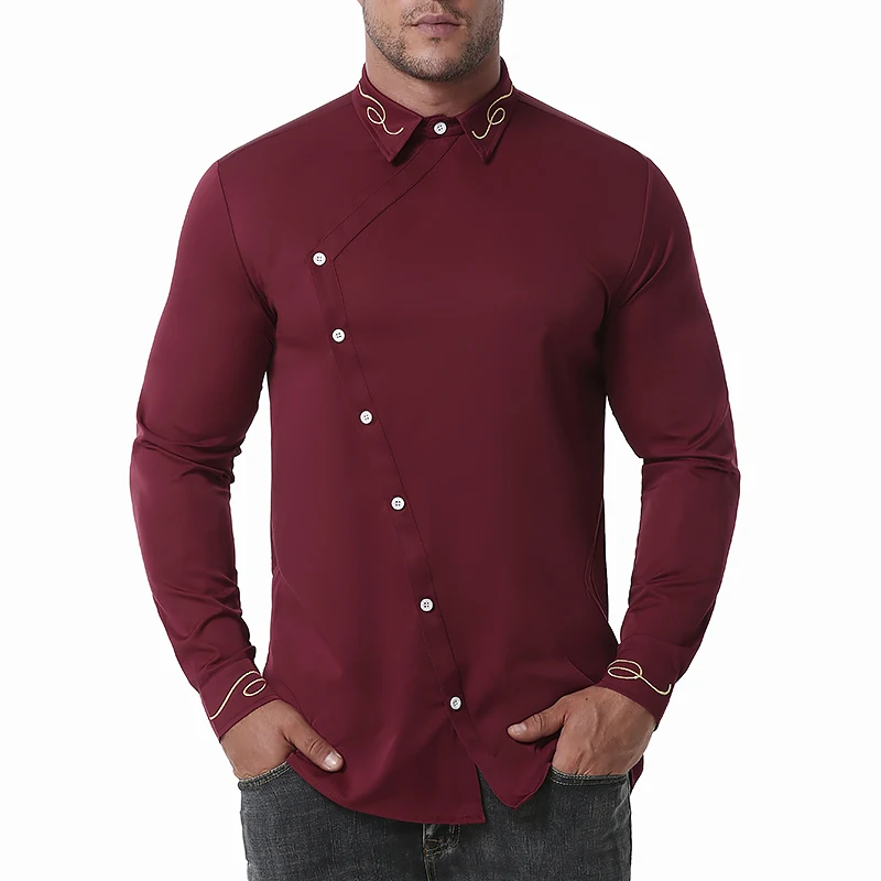 Мужская хлопковая рубашка с длинными рукавами белая приталенная деловая