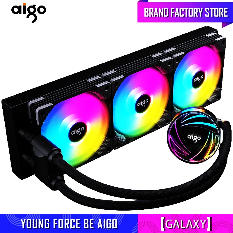Чехол для компьютера Aigo Galaxy PC 240/360 ARGB CPU охладитель воды радиатор охлаждения LGA